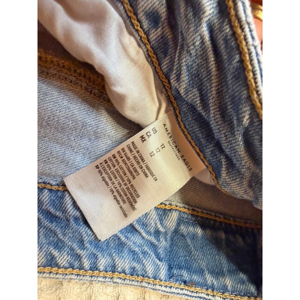 American Eagle Low-Rise Maxi Denim Medium Wash Front Slit Boho Street Skirt 12 - Picture 13 of 14